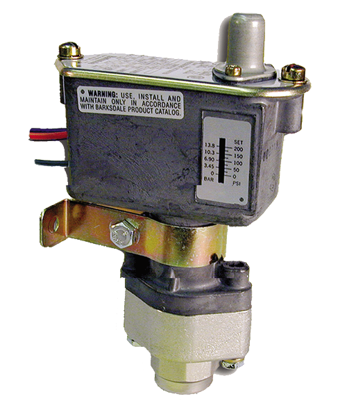 Barksdale Series C9612 Sealed Piston Pressure Switch, Housed, Single Setpoint, 250 to 3000 PSI, C9612-3